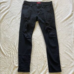 Guess Black Distressed Jeans